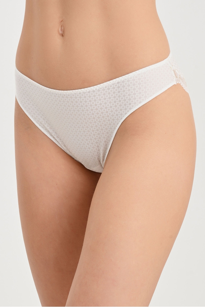 Женские трусы-танга с цветочным принтом 1