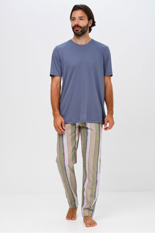 Мужские хлопковые брюки в полоску 3