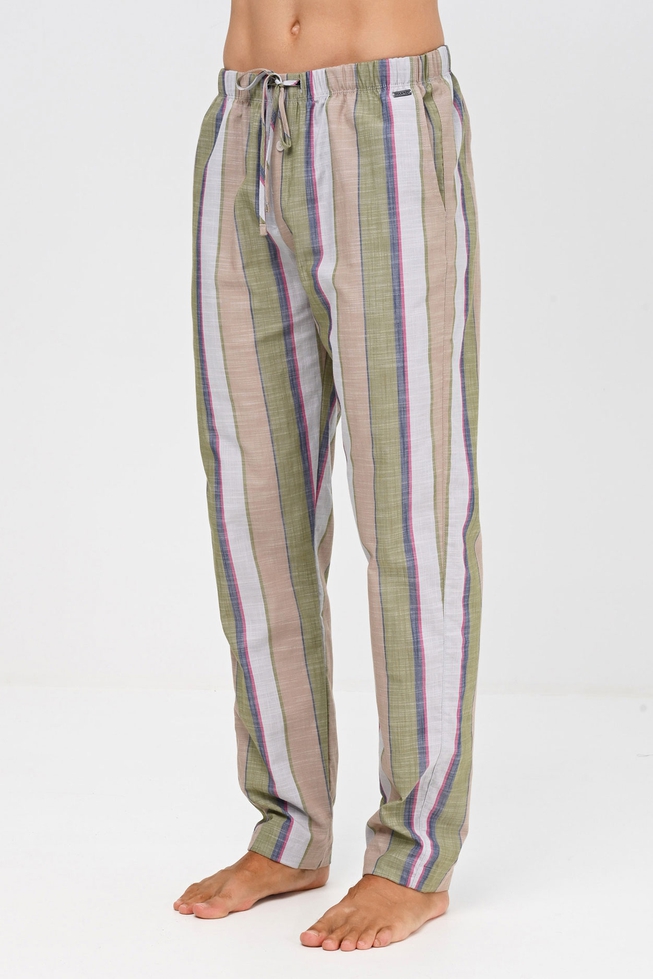 Мужские хлопковые брюки в полоску 1