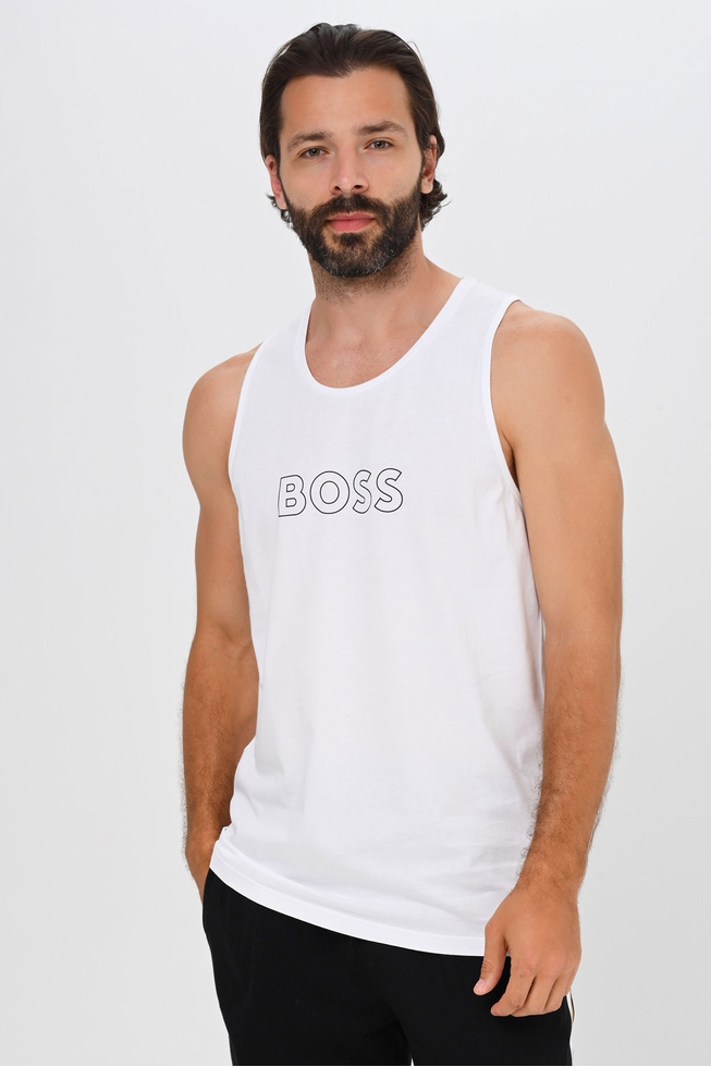 Мужская хлопковая майка с логотипом бренда  9