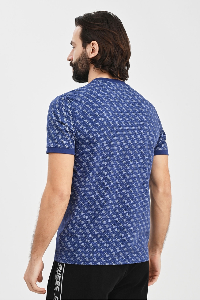 Синяя мужская хлопковая футболка 2