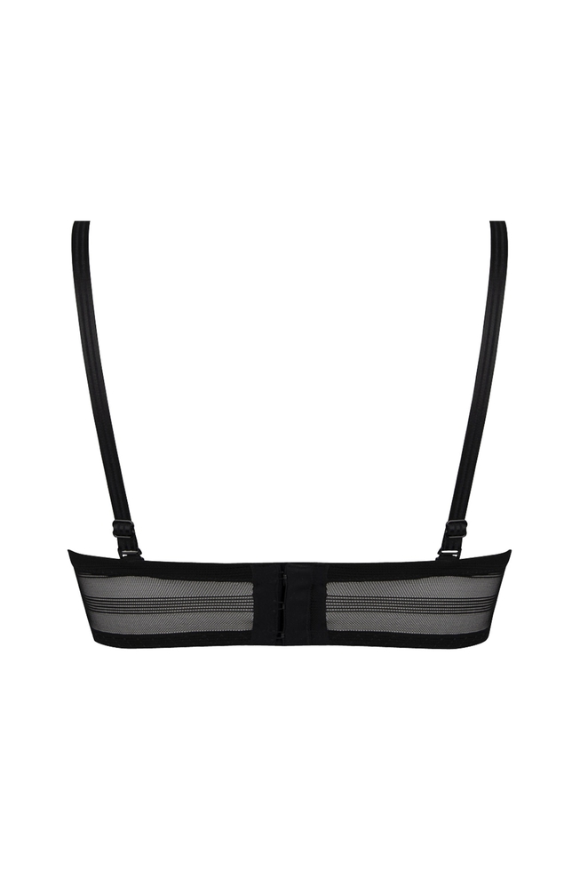  Черный бюстгальтер-бандо с плотными чашками  2