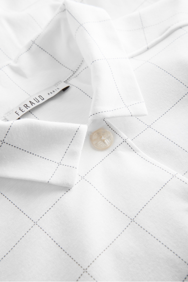 Длинная хлопковая сорочка-рубашка в клетку на пуговицах 8