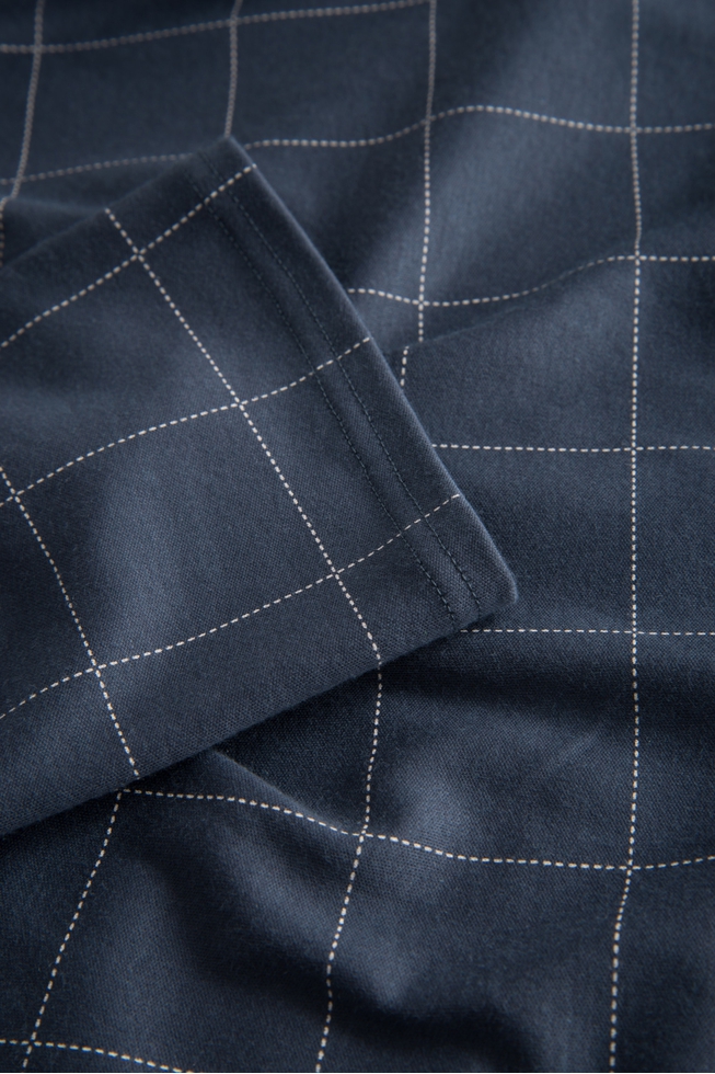 Длинная хлопковая сорочка-рубашка в клетку на пуговицах 5