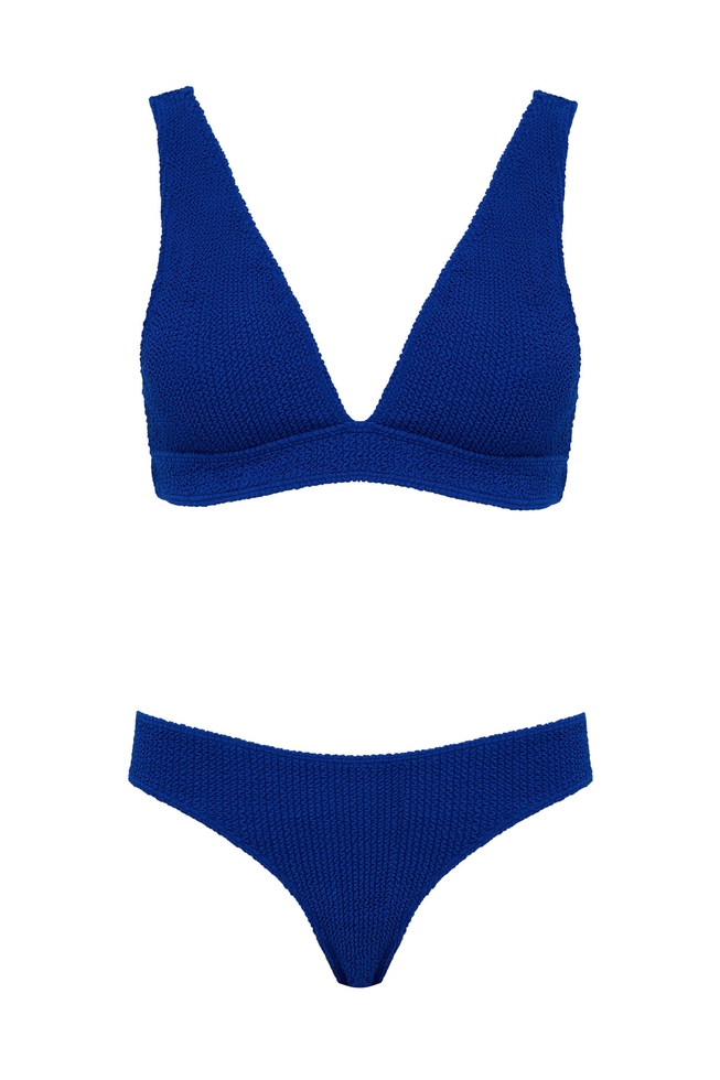 Раздельный синий купальник с мягкими чашками One Size 5