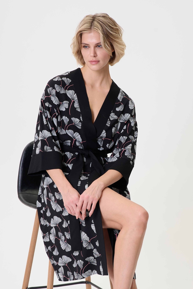  Женский домашний халат миди  5