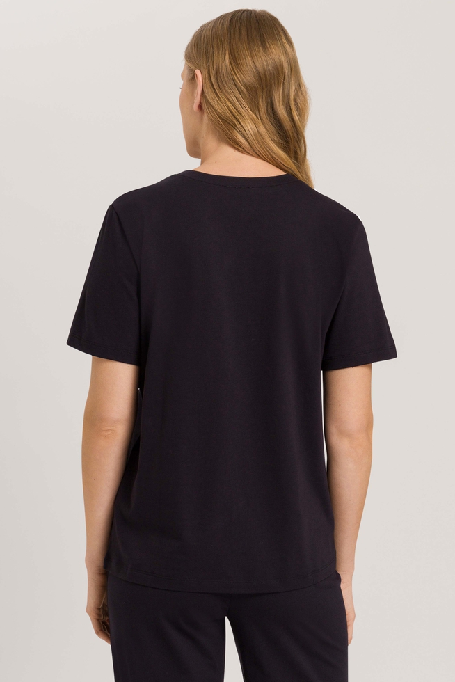 Женская черная хлопковая футболка 2