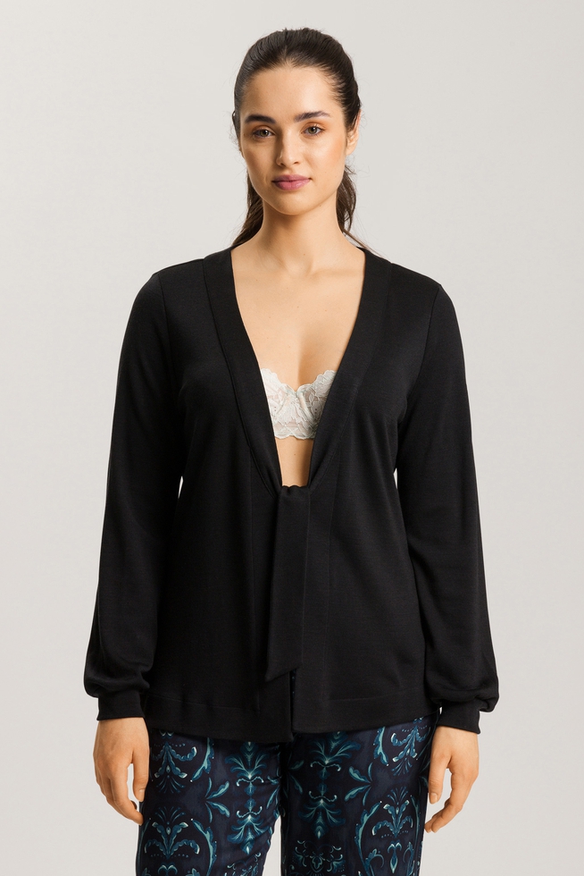 Женский черный домашний лонгслив 1