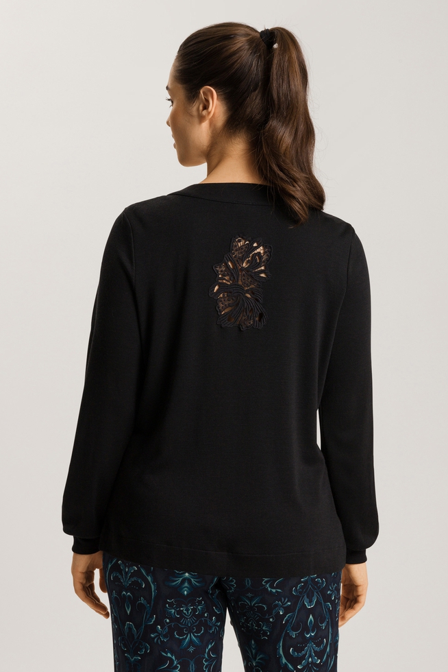 Женский черный домашний лонгслив 2