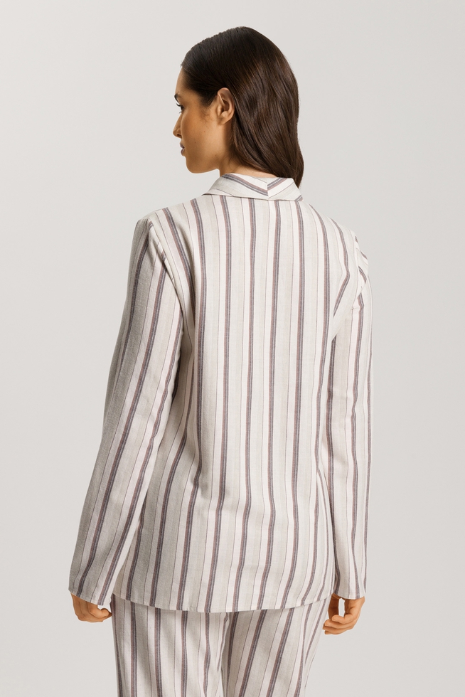  Женский домашний хлопковый топ-рубашка в полоску  2