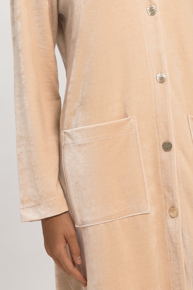  Женский длинный бежевый халат  3