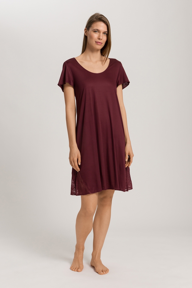  Женская сорочка миди с кружевом  4