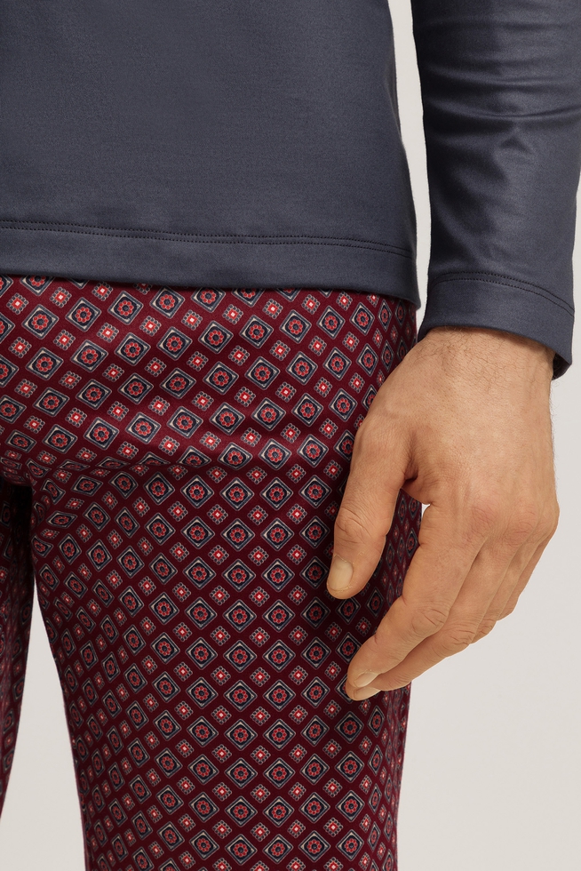 Мужская пижама с брюками с принтом из хлопка  3