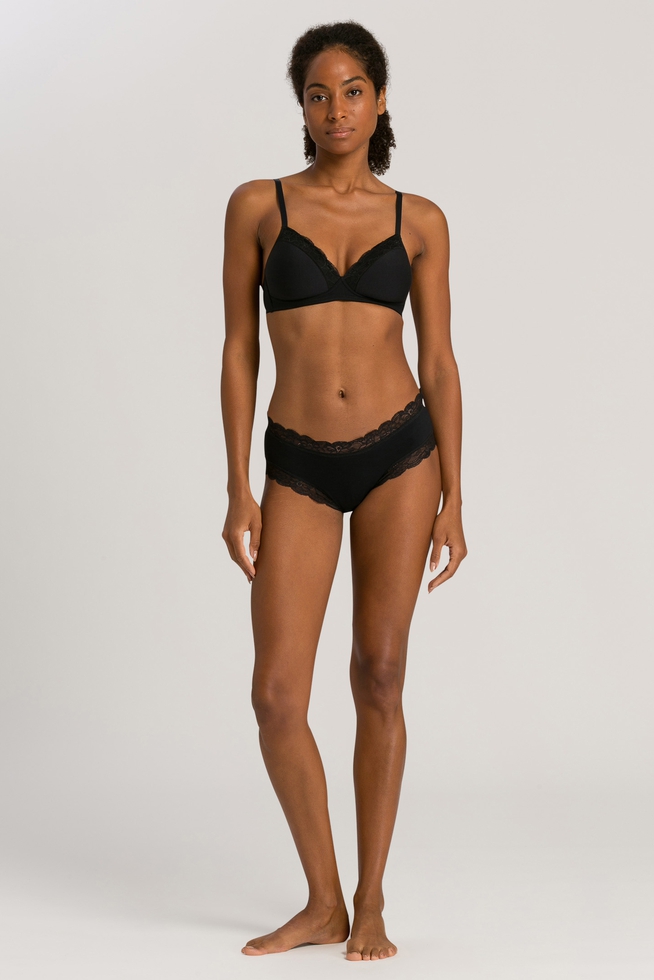  Черный бюстгальтер с плотными чашками с кружевом  4