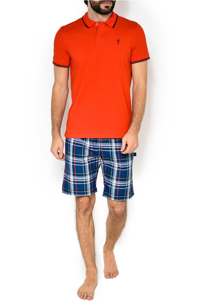 Красная футболка-поло из хлопка 3