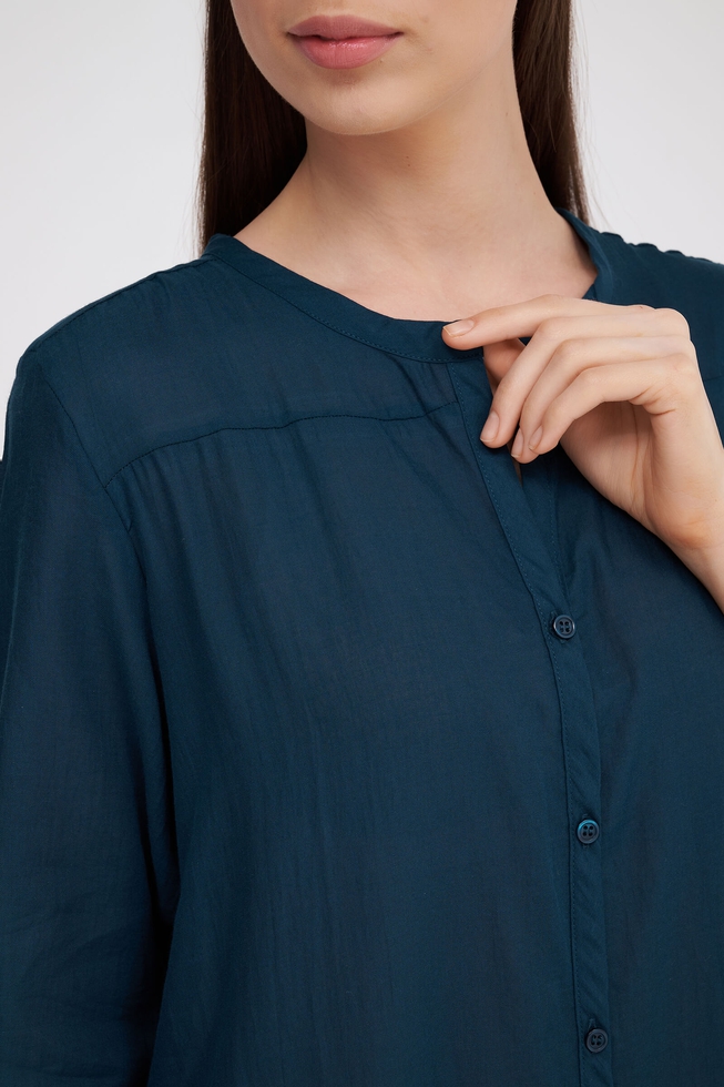 Пляжное хлопковое синее платье 4