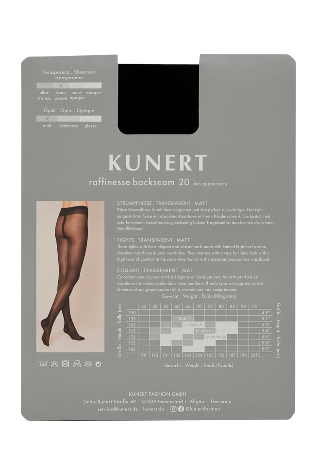 Колготки чёрные Raffinesse Backseam 20 den 8