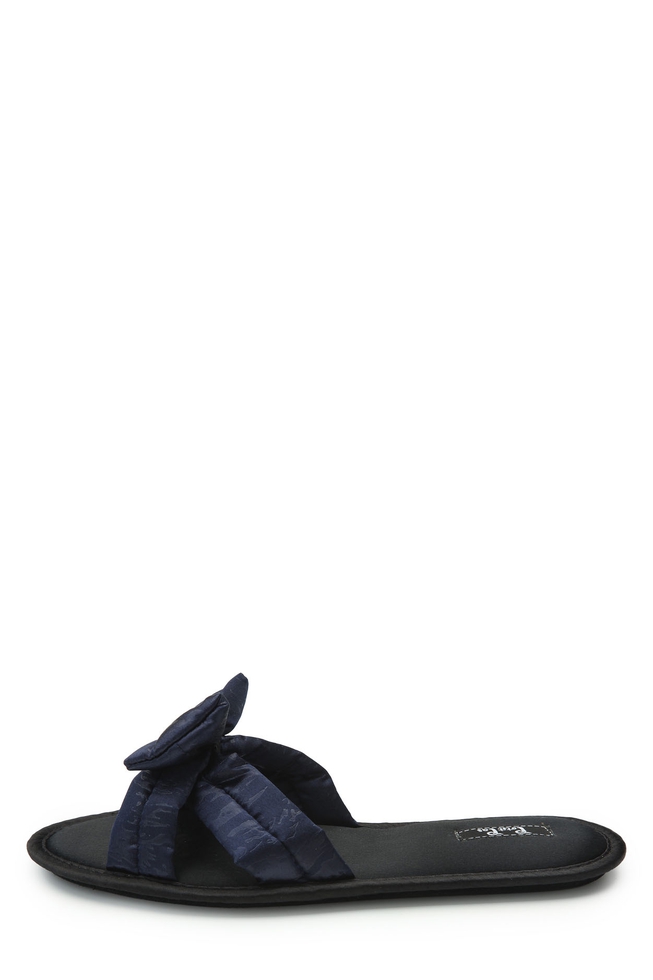 Женские синие домашние тапочки с хлопковой стелькой 1