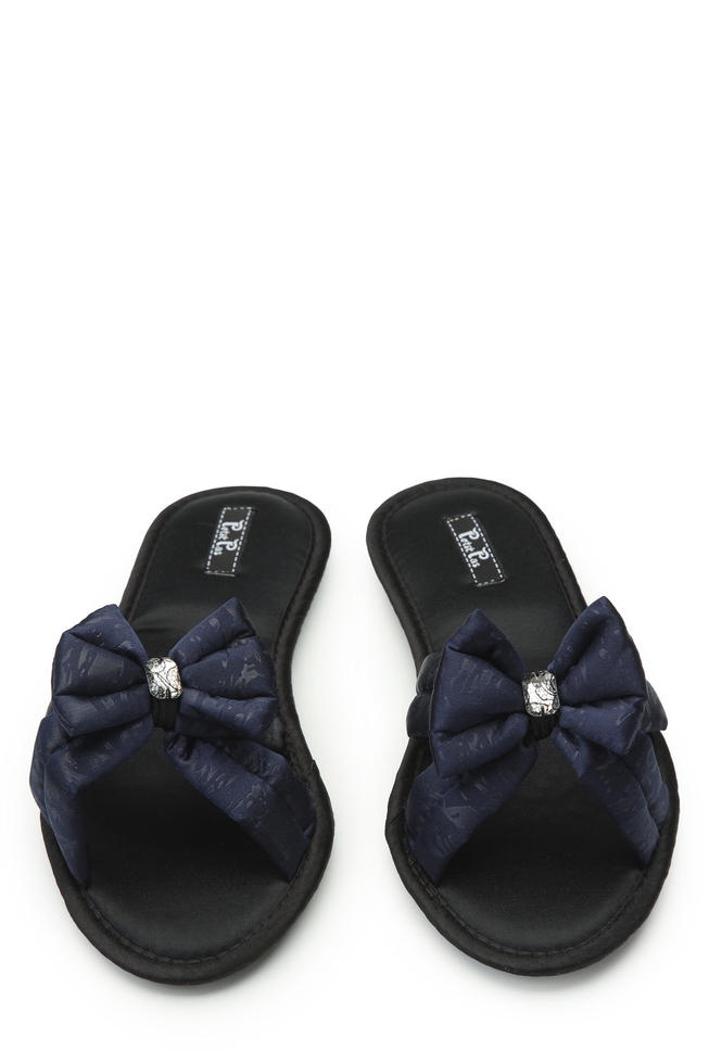 Женские синие домашние тапочки с хлопковой стелькой 2