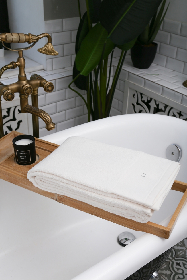 Полотенце кремовое из хлопка 100x150 см 3