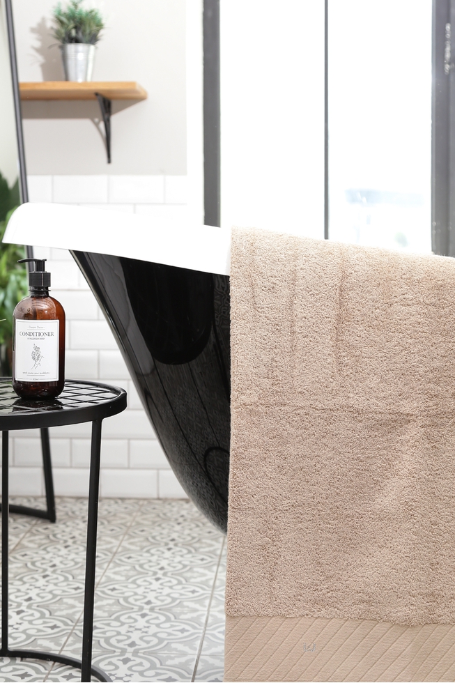 Полотенце бежевое из хлопка 100x150 см 3