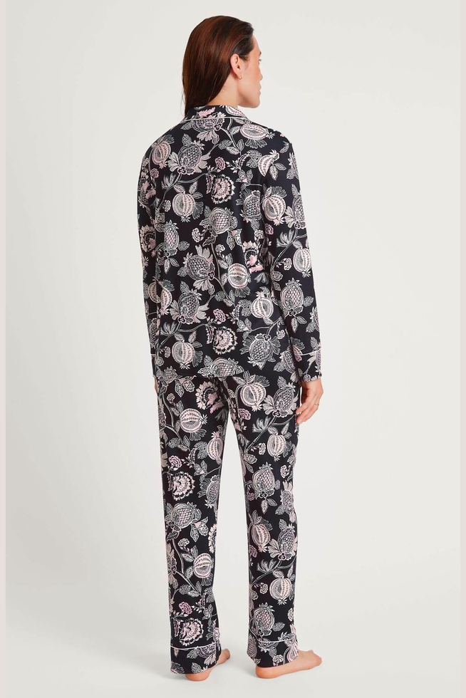 Женская чёрная пижама с брюками 2