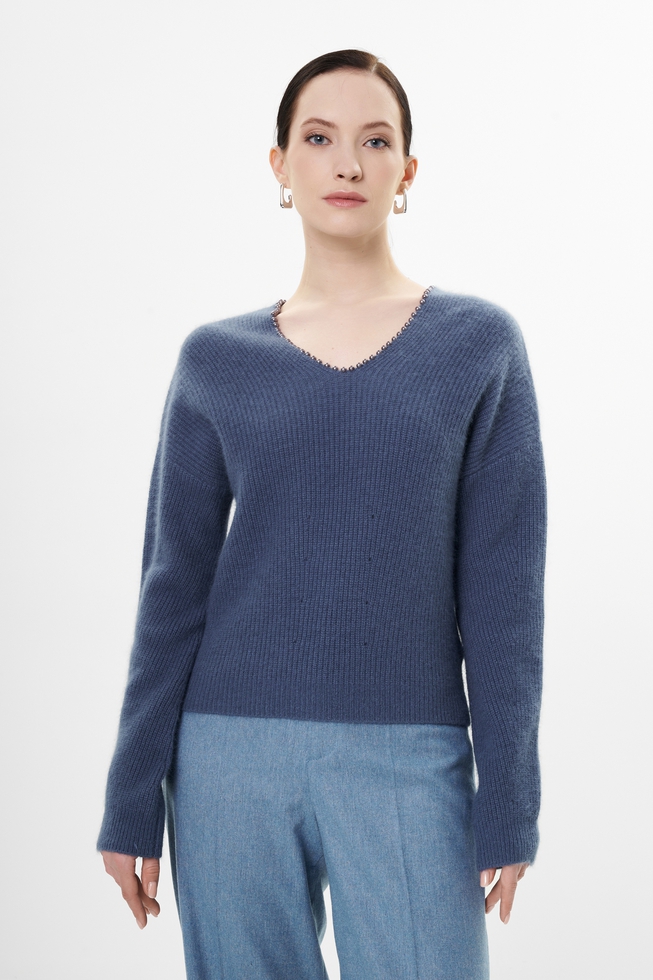 Женский джемпер с шерстью ангоры  1