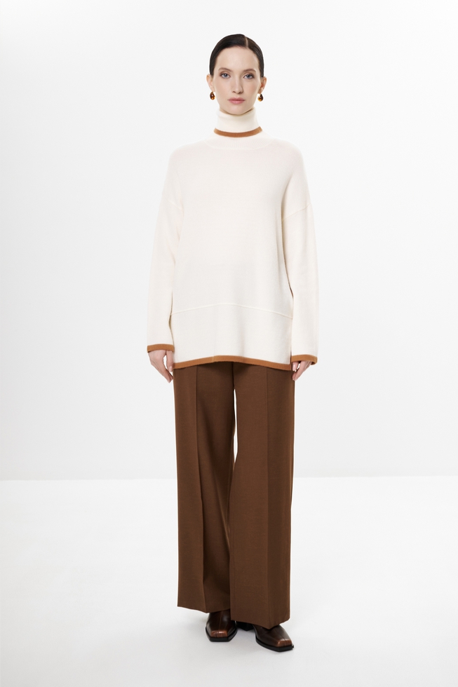 Женский джемпер с высоким горлом  3