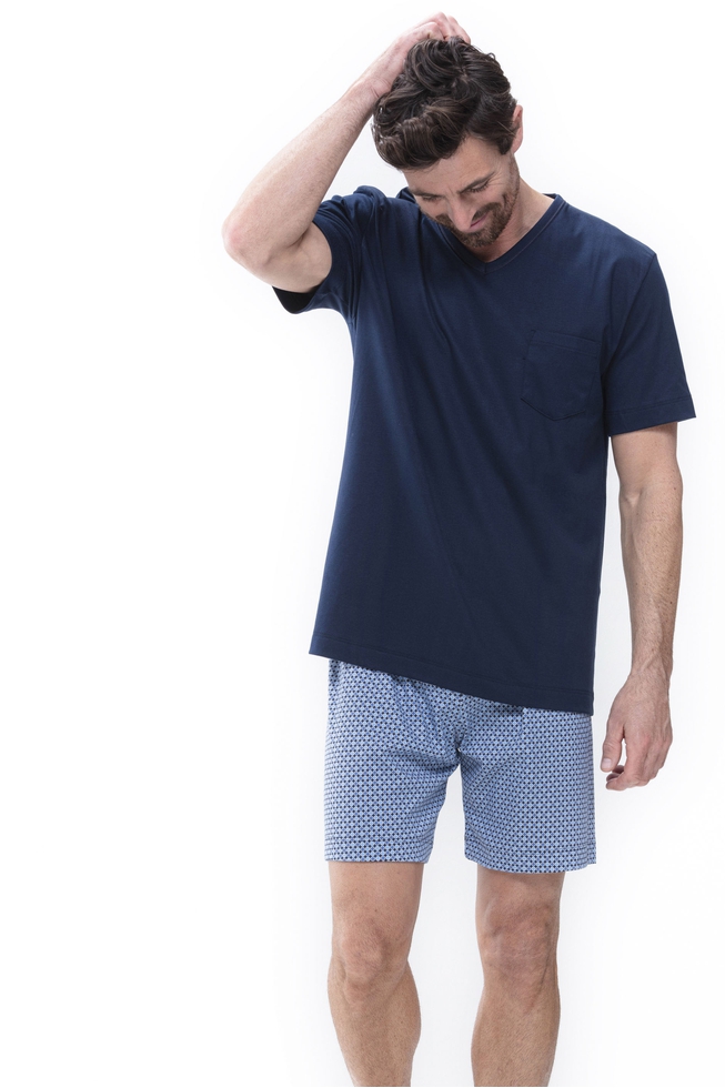  Мужская хлопковая пижама с шортами  1