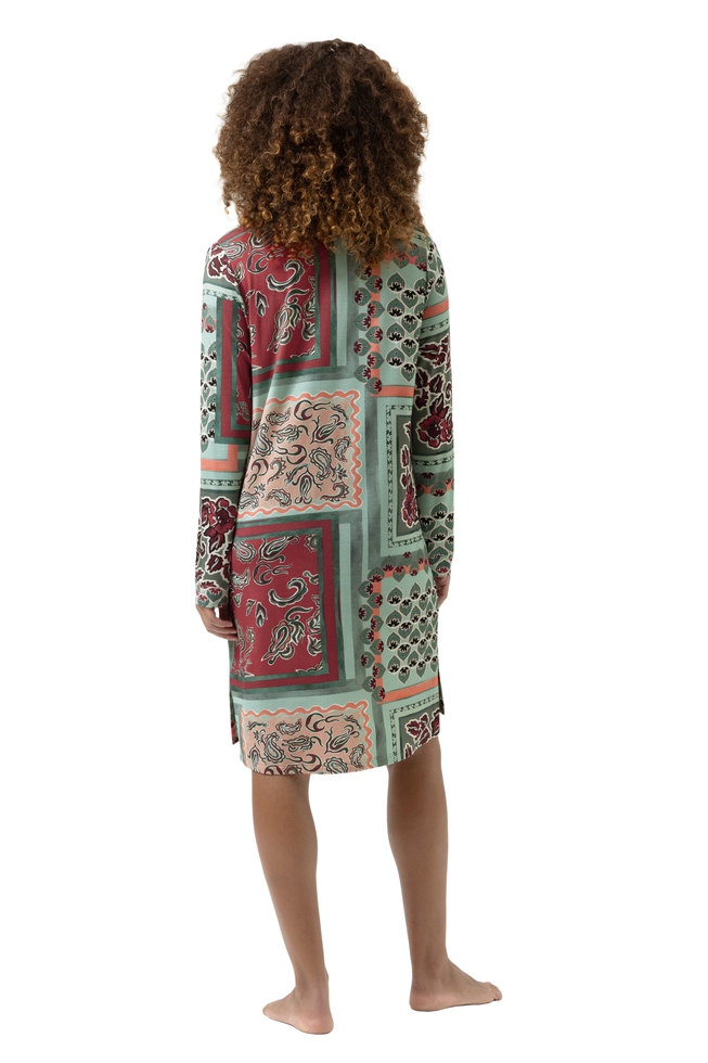  Женская сорочка-рубашка миди с принтом  2