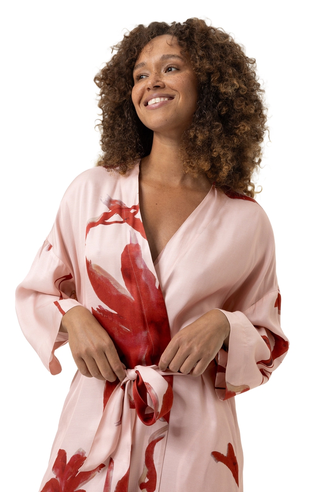 Женский длинный халат с принтом  4