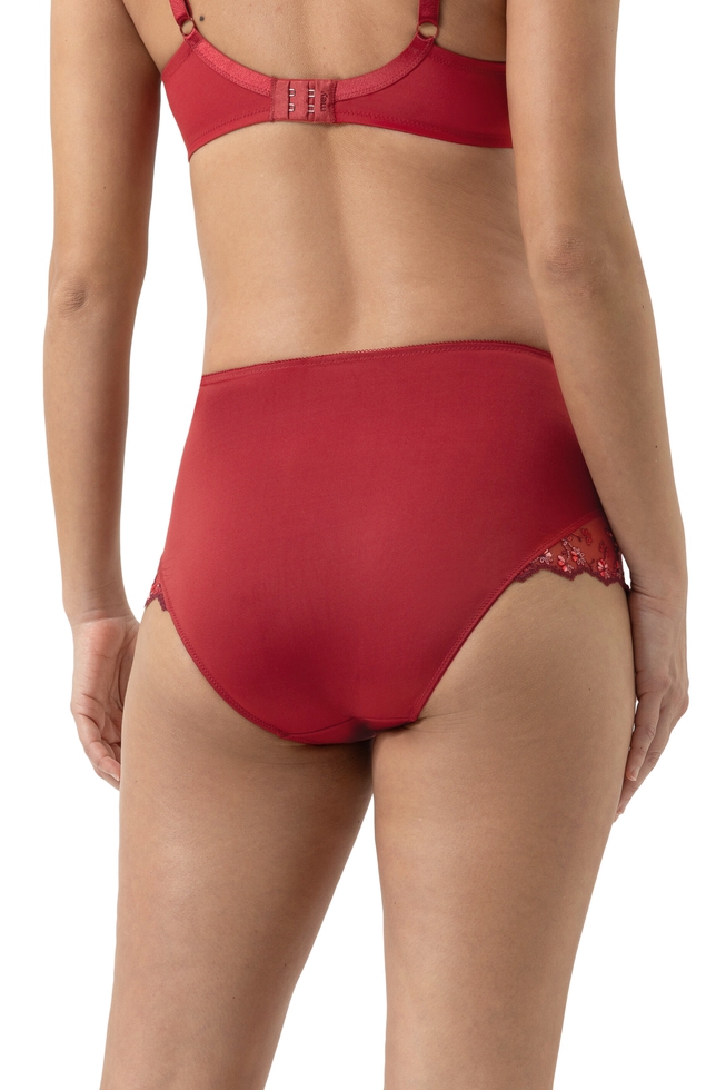 Женские трусы-слипы с вышивкой на высокой посадке  2