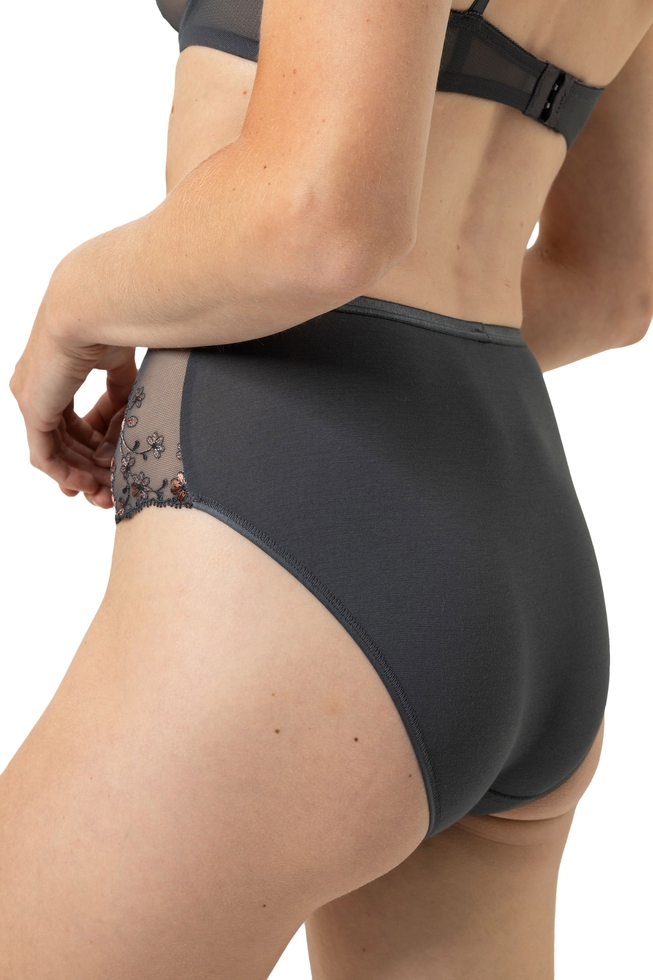  Женские высокие трусы-слипы с вышивкой  3