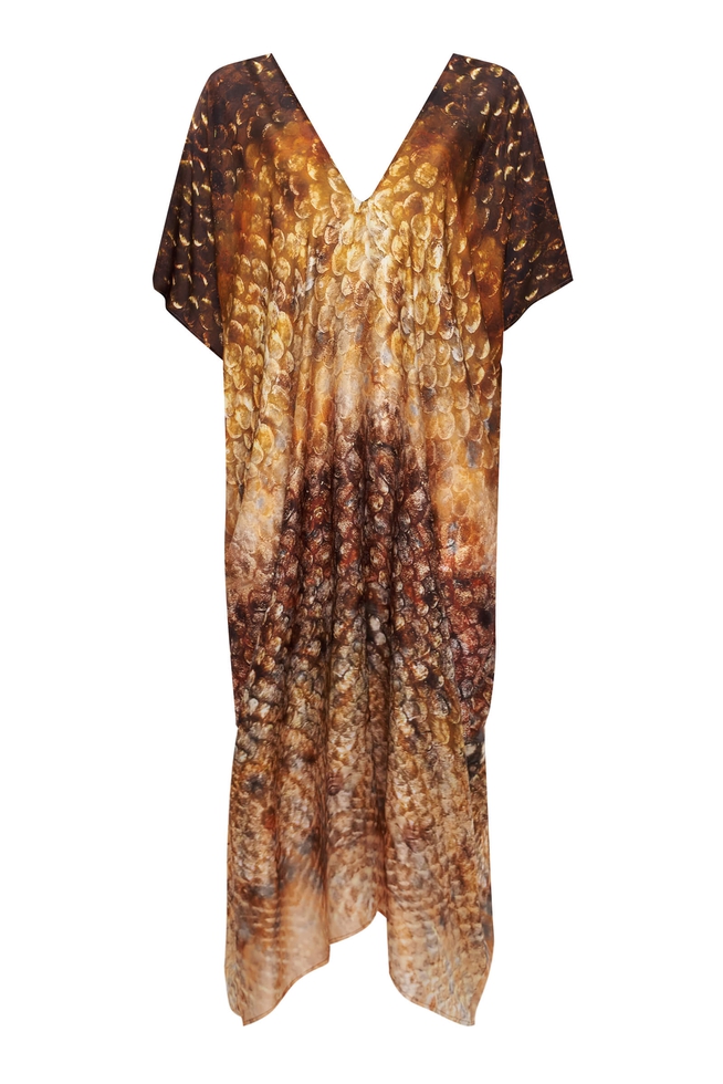 Длинное платье из шёлка с анималистичным принтом  5