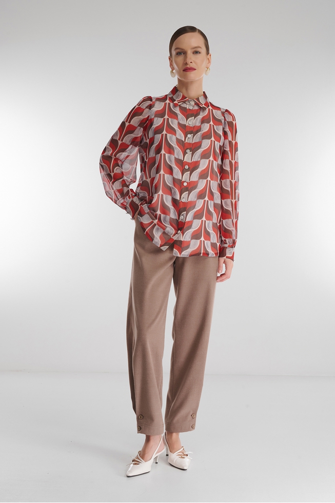 Блузка с длинным рукавом и принтом  4