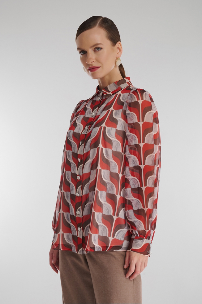 Блузка с длинным рукавом и принтом  3