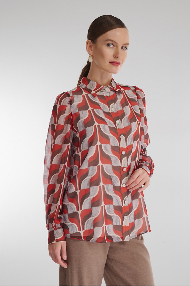 Блузка с длинным рукавом и принтом  2