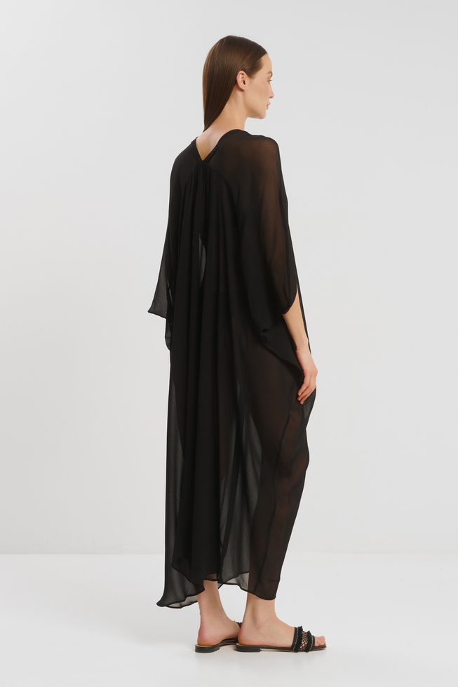 Чёрное длинное платье  2