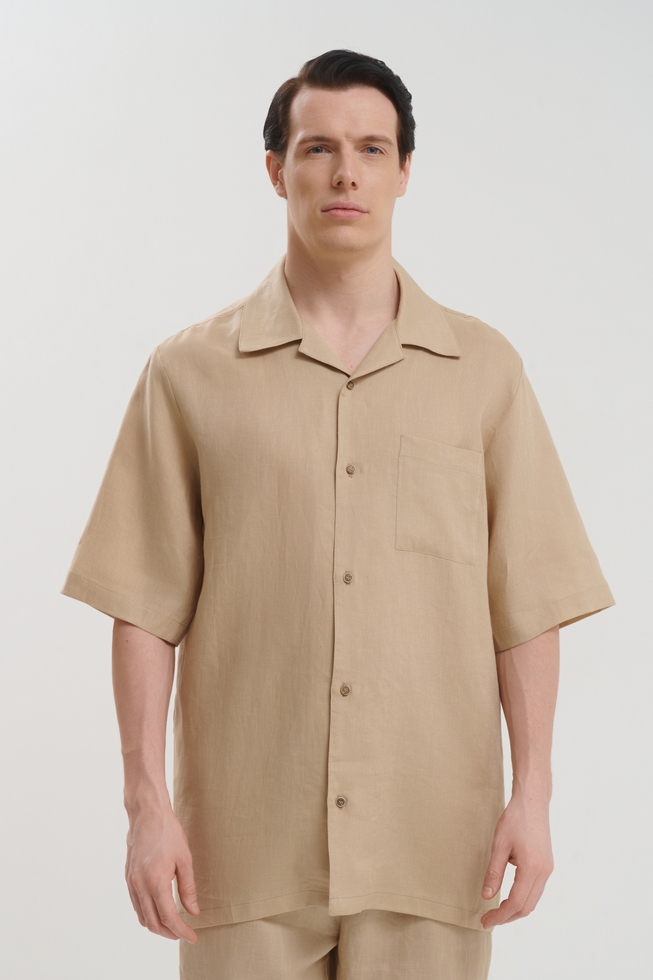Мужская бежевая рубашка 1