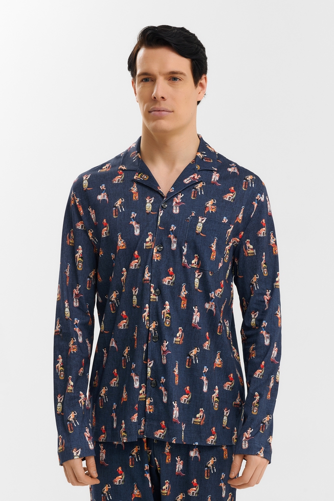  Мужская пижама с брюками с рисунком из хлопка  3