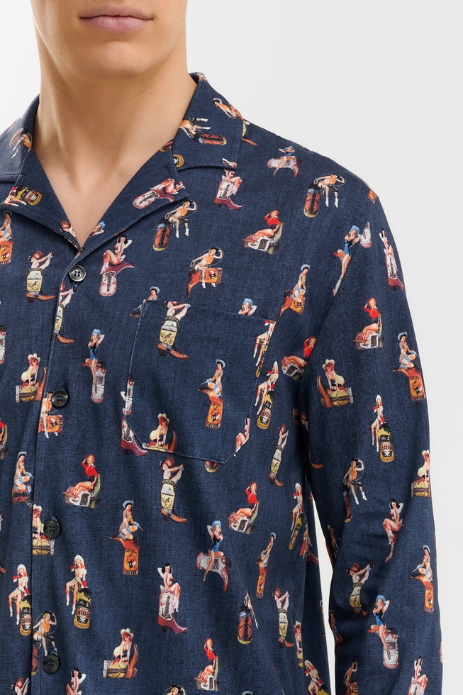  Мужская пижама с брюками с рисунком из хлопка  5