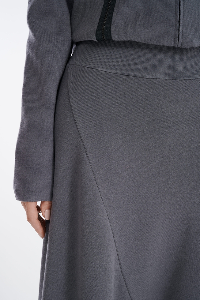 Женские серые широкие брюки 6