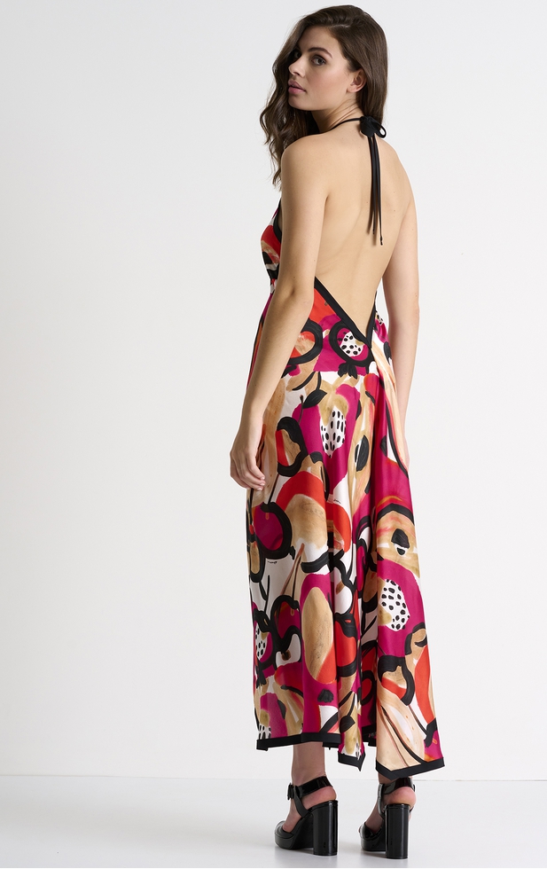 Пляжное шелковое длинное платье 2