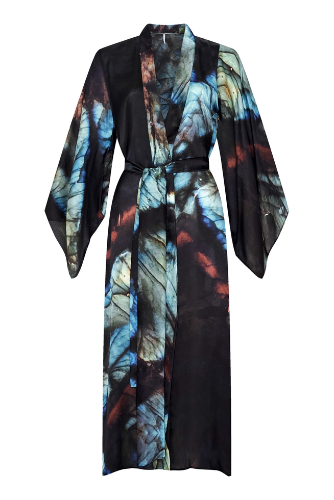 Длинное платье из шелка с принтом  5