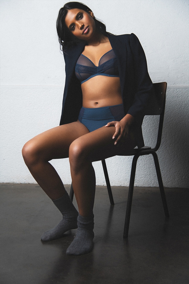 Женские синие трусы-хипстеры 9