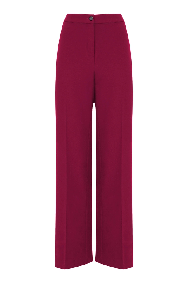 Женские сливовые широкие брюки 5