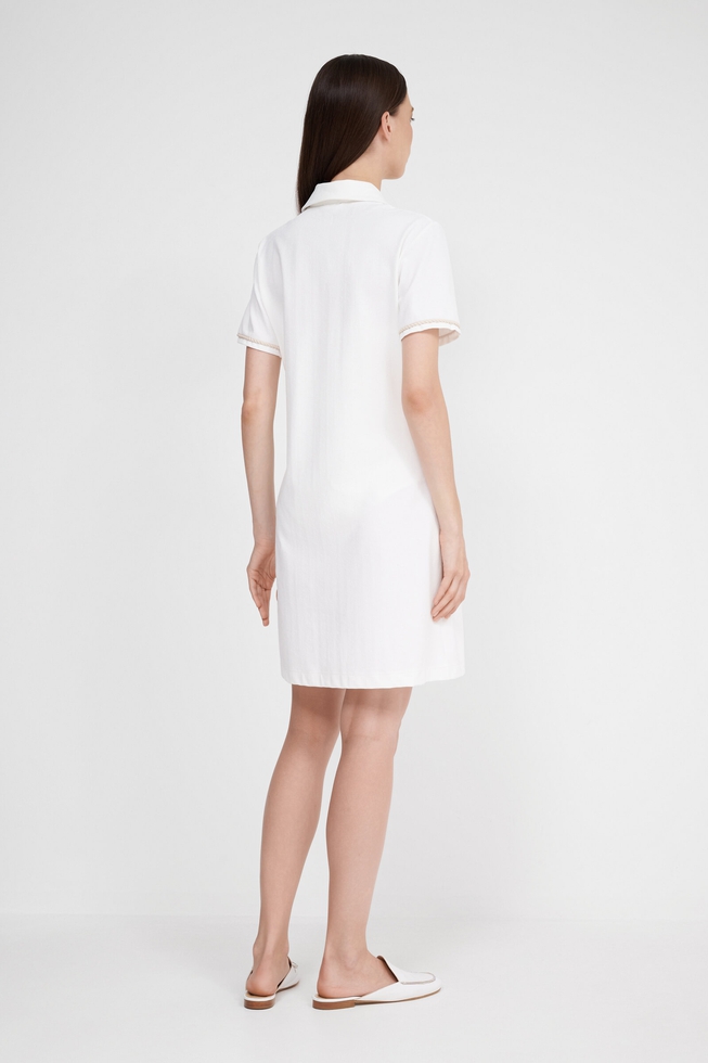 Женское пляжное белое платье-футболка 2
