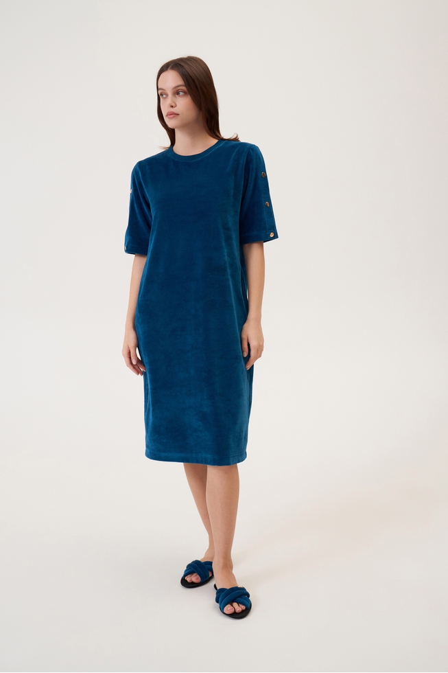  Женское домашнее платье миди  1