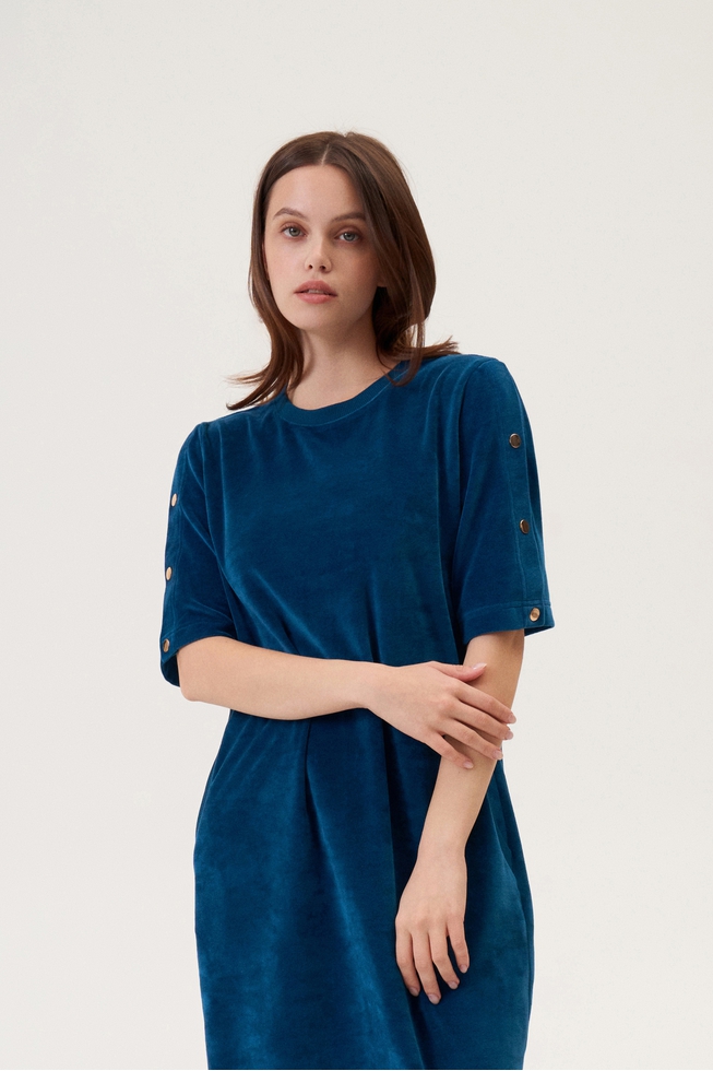  Женское домашнее платье миди  5