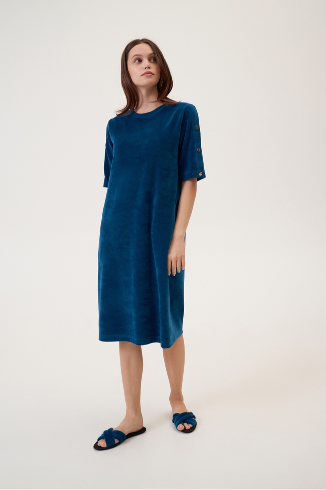  Женское домашнее платье миди  4